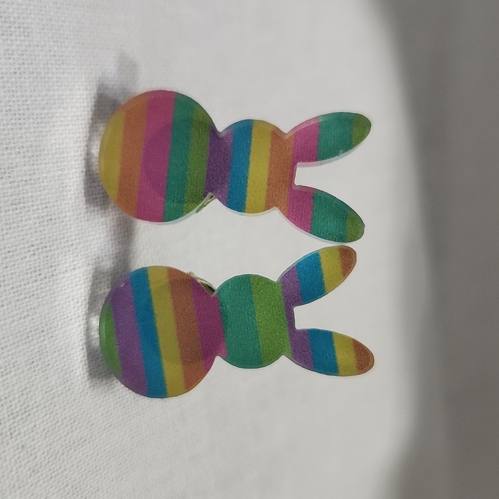 Hand-made bunny earrings pierced